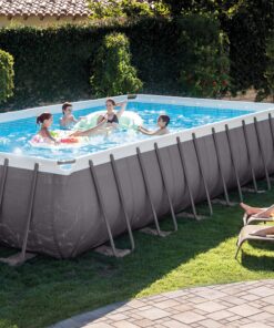 Alternative view of Intex 24ft X 12ft X 52in Ultra Frame Rectangular Pool Set with Sand Filter Pump, Ladder, Ground Cloth & Pool Cover 24ft X 12ft X 52