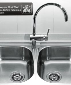 Employees Must Wash Hands Before Returning to Work Sign (Pack of 2) Black and White, 9" x 3" 12 91ySw AyIRL