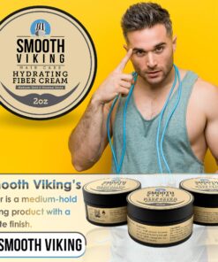 Smooth Viking Hair Styling Cream for Men - Grooming Hair Product - Matte Finish, Medium Hold and Minimal Shine Gel, Hydrating Fiber Cream for Daily Use, 2oz 24 91yVg pswEL