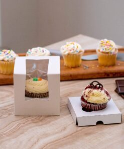 Southern Champion Tray 24133 White Paperboard Window Bakery Box, 9". Length x 9" Width x 2-1/2" Height (Case of 200) 9" x 9" x 2-1/2" 34 91yZIxxuReL