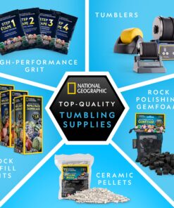 NATIONAL GEOGRAPHIC Rock Tumbler Refill Kit - 1 Lb. Jasper Rocks for Tumbling - 8 Varieties including Mookaite and Kabamba - Rock Tumbler Supplies include Rock Tumbler Grit and Jewelry Accessories Jasper Mix 11 91ypoScWf L