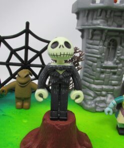 Nightmare Before Christmas 17 Piece Birthday Cake Topper Set Featuring 2" to 3" Cake Topper Figures of Lock, Shock, Zero, Jack Skellington, Sally, Barrel and Other Decorative Themed Accessories 19 91yssSdynL
