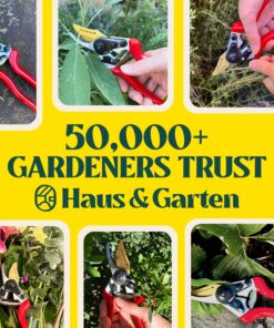 Haus & Garten PrecisionPRO 8" Titanium Pruning Shears - Heavy Duty Professional Bypass Pruner - Use As Rose Clippers, Premium Gardening Secateurs, Garden Scissors, Handheld Yard, Tree, & Plant Tool 25 91z5XMvp0kL