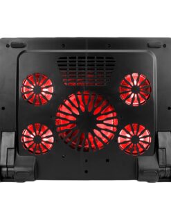 ENHANCE Gaming Laptop Cooling Pad Stand with LED Cooler Fans , Adjustable Height , & Dual USB Port for 17 inch Laptops - 5 Ultra Quiet High Performance Fans 2630 RPM & Built-In Bumpers - Red 28 91z90jqGcLL