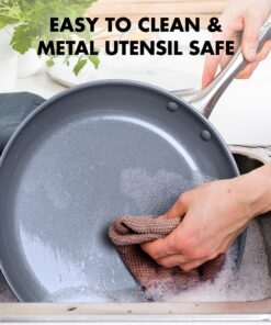 GreenPan Lima Hard Anodized Healthy Ceramic Nonstick 12 Piece Cookware Pots and Pans Set, PFAS-Free, Oven Safe, Gray 32 91zH9QxfUWL