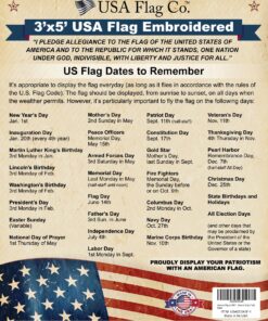 Alternative view of American Flags for Outside 3x5 - USA Flag Co. American Flag 3x5 Heavy Duty Outdoor Made in USA with Embroidered Stars and Sewn Stripes, This US Flag is an American Made Flag 3 by 5 Foot