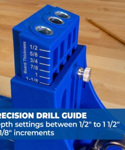 Kreg K4 Pocket Hole Jig - Adjustable, Versatile Jig for Strong Joints - Create Perfect, Rock-Solid Joints - Easily Adjustable Drill Guides - For Materials 1/2" to 1 1/2" Thick Pocket Hole System 47 91zKoDE3ZlL