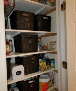 Sterilite 12736P06 Tall Weave Basket, Espresso, 6-Pack 41 91zMyTzJU1L