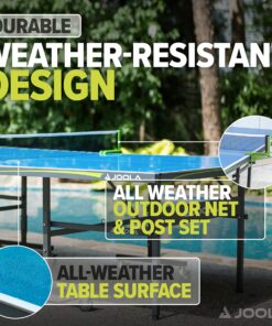 JOOLA NOVA - Outdoor Table Tennis Table with Waterproof Net Set - Quick Assembly - All Weather Aluminum Composite Outdoor Ping Pong Table - Tournament Quality - Indoor & Outdoor Compatible Rally Outdoor 36 91zTwE8pNOL