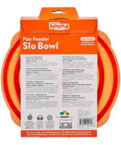Alternative view of Outward Hound Fun Feeder Slo Bowl, Slow Feeder Dog Bowl, Large/Regular, Orange