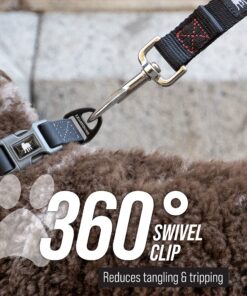 Leashboss Short Dog Leash for Dog Training | Padded Traffic Handle Short Leash for Dog Training, Total Comfort when Dog Walking | Traffic Leash for Dogs Large, Medium, Small | Short Nylon Dog Lead 12 Inch Black 36 91ze7yZ777L 1