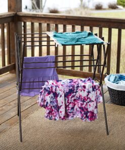 Household Essentials 5175 Collapsible Expandable Metal Clothes Drying Rack, Antique Bronze, STORAGE 19 91zepZNlZ8L