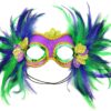 Mask It 48035 Mardi Gras Satin and Feather Half Mask, Purple 33 91zgR4nluL