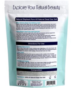 Dead Sea Salt Coarse Grain 100% Natural and Pure for Psoriasis Eczema Acne & Other Dermatological Needs by Natural Elephant (5 Pound Bag (2.25 kg)) 5 Pound Bag (2.25 kg) 9 91zhqf9AbyL