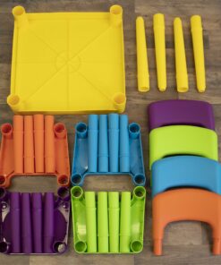 Humble Crew Kids Plastic 4 Set, Yellow Table/Vibrant Chairs 32 91zjdbZPXbL