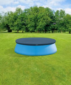 Alternative view of INTEX 28020E 8-Foot Round Easy Set Pool Cover – Includes Rope Tie – Drain Holes – 12in Overhang – Snug Fit