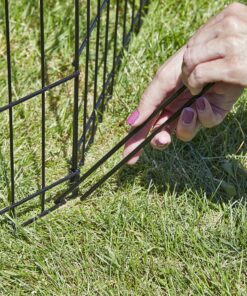 MidWest Homes for Pets Foldable Metal Dog Exercise Pen / Pet Playpen, 24'W x 24'H, 1-Year Manufacturer's Warranty Black No Door 24" H 26 A10C7CbUvL