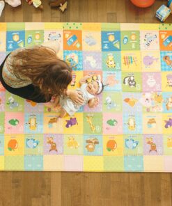 Baby Care Play Mat (Large, Playful - Pinko & Friend) 82'' x 55'' Original One-Piece Reversible Rollable Waterproof Play Mat for Infants, Babies, Toddler, and Kids Large 36 A10oN6iS62L