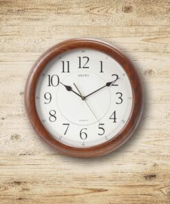 Alternative view of Seiko Wall Clock Quiet Sweep Second Hand Dark Brown Solid Oak Case