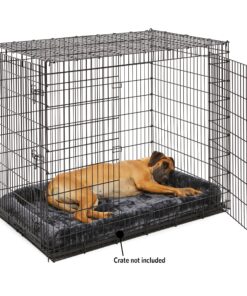 MidWest Homes for Pets 54L-Inch Gray Dog Bed or Cat Bed w/ Comfortable Bolster | Ideal for Giant Dog Breeds (Great Dane / Mastiff) & Fits a 54-Inch Dog Crate Grey 20 A11l07uUuZL