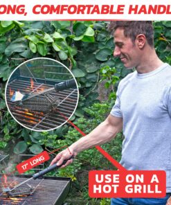Grill Brush - Grill Cleaner Brush Grill Accessories for Outdoor Grill - Safe BBQ Brush for Grill Cleaning - Heavy Duty 17" Grill Brushes Grill Brush with Scraper 27 A11t846weUL