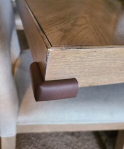 Roving Cove Corner Protector for Baby (4 Large Corners) - Hefty-Fit Heavy-Duty Soft Rubber Foam Furniture Corner Bumper Guards, 3M Adhesive Pre-Taped, Coffee Brown 4 Count (Pack of 1) 34 A12LMtygBdL