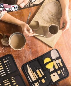U.S. Art Supply 26-Piece Pottery & Clay Sculpting Tool Sets with Canvas Cases 26-Piece with Nylon Cases 19 A12OFDeOX8L