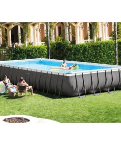 Alternative view of Intex 32ft X 16ft X 52in Ultra Frame Rectangular Pool Set with Sand Filter Pump, Ladder, Ground Cloth and Pool Cover 32' x 16' x 52"