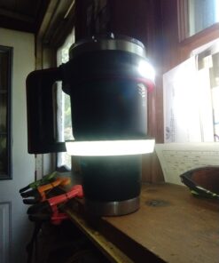 NEBO Stainless Steel 6668 GLOW - Light + Handle for your 30oz tumbler - YETI Rambler, Ozark Trail and more,Black, 1 Count (Pack of 1) Nebo Glow Tumbler Handle 42 A13gX6fR3gL