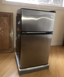 Midea WHD-113FSS1 Compact Refrigerator, 3.1 cu ft, Stainless Steel Double Door 41 A13yeMvatL