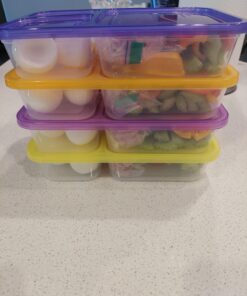 6 Pack - SimpleHouseware Color Reusable 3-Compartment Meal Prep Container Boxes (36 ounces) 6 Pack 48 A147ima9mfL
