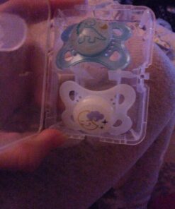 MAM Night Pacifiers 0-6 Months, Best for Breastfed Babies, Glow in the Dark, Baby Boy, 2 Count 2-Pack 46 A14SJhzy87L