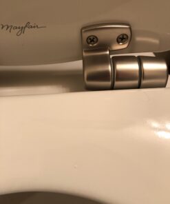 Mayfair 830NISL 000 Toilet Seat, 1 Pack-ROUND, White-Brushed Nickel Hinges 1 Pack - ROUND White - Brushed Nickel Hinges 32 A14VrnYdlL