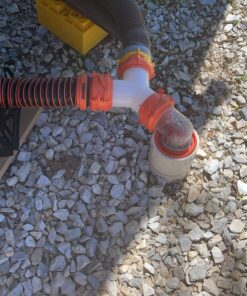 Camco RhinoFLEX Camper/RV Wye Sewer Hose Fitting | Features 360-Degree Swivel Ends & Built-In Gaskets for Odor Tight Connection | Allows for 2 Sewer Hoses to Connect to the Same Dump Station (39812) , Orange Wye Fitting 21 A1510olCRPL