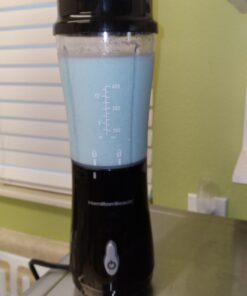 Hamilton Beach Portable Blender for Shakes and Smoothies with 14 Oz BPA Free Travel Cup and Lid, Durable Stainless Steel Blades for Powerful Blending Performance, Black (51101AV) 14 oz. 1 Jar 52 A159AS N74L