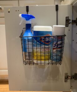 Spectrum Grid Over The Cabinet Wire Storage Basket Large (Bronze) - Organizer for Bathroom, Kitchen, Under Sink, Pantry, Hair Tools, & More 44 A15P 63OFaL