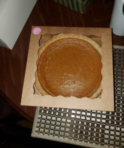 ONE MORE 9inch Brown Bakery Pie Boxes,Large Kraft Cookie Boxes with PVC Window Natural Disposable box 9x9x2.5inch,12 of Pack 46 A15TPhkMEL