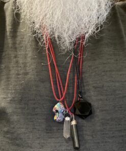 MENGLINA Black Obsidian Hexagram Natural Stone Necklace Translucent Ice Obsidian Wolf Tooth Amulet His and Hers Couples Necklace Lucky Love Pendant Necklace for Men Women Hexagon (Black Rope) 24 A15a53k1z8L