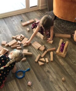 KidKraft 60-Piece Wooden Cutout Shapes Block Building Architectural Set - Natural 35 A16CgvJ2pYL