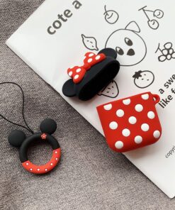 iFiLOVE Compatible with Airpods Case, Cute Cartoon Airpods Cover, Minnie Mouse Soft Silicone Shockproof Protective Case Cover Skin with Ring Buckle Holder for Apple Airpods 1 & 2 Charging Case(#2) #2 24 A16TOQrNmL