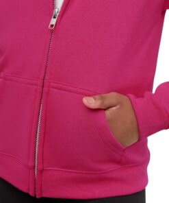 Hanes Girls Hoodie, EcoSmart Girls' Full-Zip Hoodie, Cotton Hoodies for Girls, Fleece Zip Jackets Medium Amaranth 11 A16TzyRvmwL