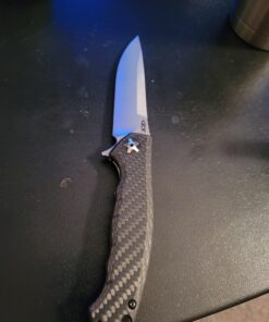 Zero Tolerance 0452CF; Pocket Knife with 4.1” Dual-Finished S35VN Steel Blade, Carbon Fiber Front and Titanium Back Handle Scales, KVT Ball-Bearing Opening, Frame Lock, Deep-Carry Pocketclip; 4.6 OZ.,Large 78 A178FnqX44L