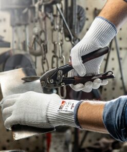 Alternative view of NoCry Heavy Duty Cut Resistant Work Gloves — Durable Cut Resistant Gloves with Grip Dots, Level 5 Cutting Gloves for Chefs, Perfect Wood Carving Gloves, Anti Cut Gloves for Glass Handling, Chef Gloves Medium Reinforced Grip Dot White