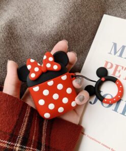 iFiLOVE Compatible with Airpods Case, Cute Cartoon Airpods Cover, Minnie Mouse Soft Silicone Shockproof Protective Case Cover Skin with Ring Buckle Holder for Apple Airpods 1 & 2 Charging Case(#2) #2 25 A17qPNWS5PL
