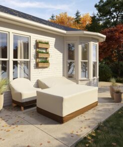 Amazon Basics Dining Table Outdoor Patio Furniture Cover, 75" Rectangle Rectangular Table 75"x45" 30 A183tPhQxVL