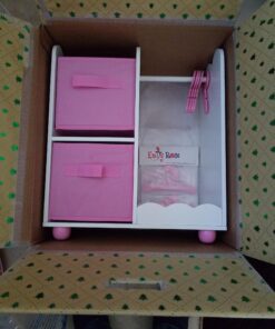 Emily Rose Doll Furniture | USA Business | 18 Inch Doll Clothes Closet Accessory - Wooden Doll Accessories Toy Playsets | 5 Free Wooden 18" Doll Hangers and 2 Large Storage Bins - Butterfly 29 A188hiF 7BL