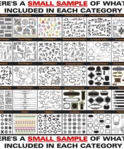 Sign Clipart, Design Elements, Scrolls, Floral, Flourishes, Ornamental Panels Frames Vinyl Cutter Plotter Vector Clip Art Images, Graphics on CD [includes Sign 11 A18HsgTAAhL