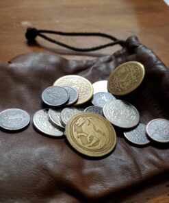 The Dragon's Hoard: 60 Real Metal Fantasy Coins with Leather Pouch | Board Game Accessory for Tabletop RPG Role-Play Strategy Games | Bronze, Silver, and Gold Colored Coins 34 A18yeB79KDL