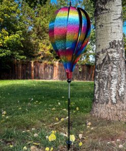 Alternative view of In the Breeze Rainbow Whirl 10-Panel Hot Air Balloon Ground Spinner