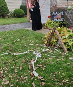 Kangaroo Halloween Bag of Skeleton Bones and Skull- Halloween Graveyard Props- Haunted House Lawn Yard Decorations- Scary Halloween Decorations 30 Pieces Bag of Plastic Bones 46 A1A5pATi0IL